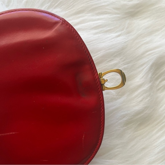 Vintage Gucci Red Leather Dome Lilypad Wallet Small Clutch Rare - Picture 8 of 16
